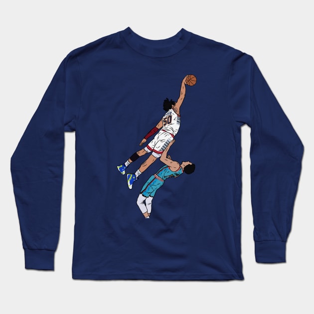 Aaron Gordon Dunks on Landry Shamet Long Sleeve T-Shirt by rattraptees